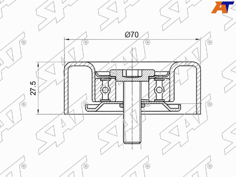 ST-25287-27000 Sat Обводной ролик приводного ремня HYUNDAI SANTA FE/TUCSON/KIA SPORTAGE 2,0D (гладкий) для 