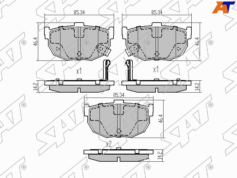 ST-58302-2FA10 Sat Колодки тормозные зад KIA CERATO 04- для 