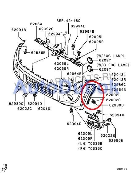 Кронштейн крепление арки бампера 6400A907 6400A907