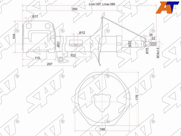 ST-48520-09A70 Sat Стойка передняя TOYOTA AVENSIS 03-08 LH для 
