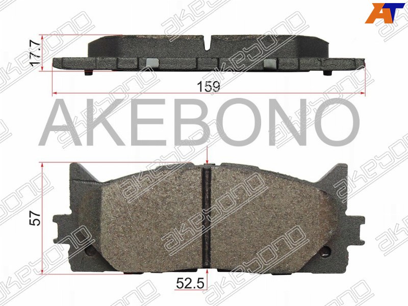 AN-734K Akebono Колодки тормозные перед CAMRY ##V40 06-11/V50 11-/ES250/350/300H 12- для 