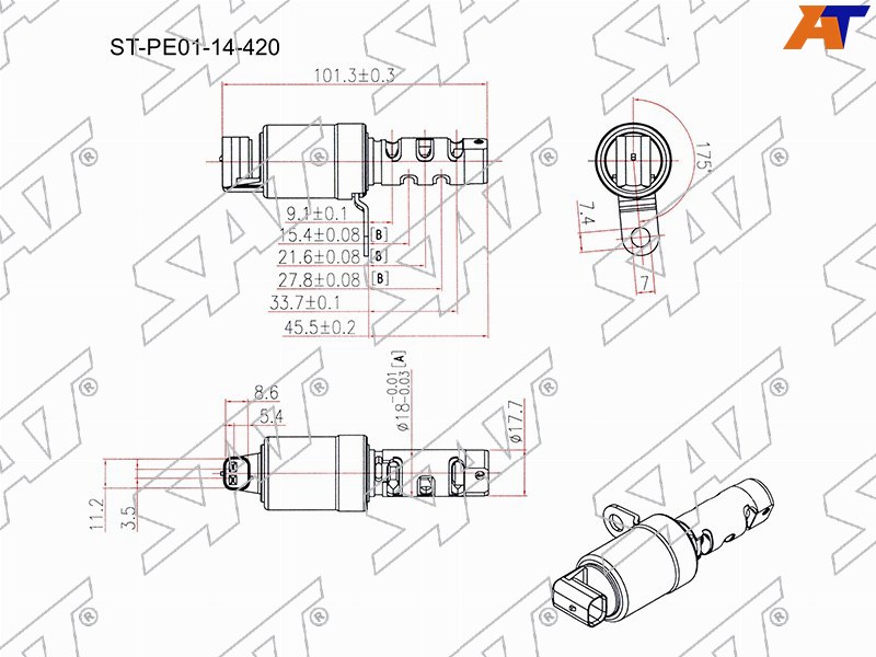 ST-PE01-14-420 Sat Клапан изменения фаз ГРМ MAZDA CX-5 11-/ MAZDA 2 14-/ MAZDA 3 13-/ MAZDA 6 12- для 