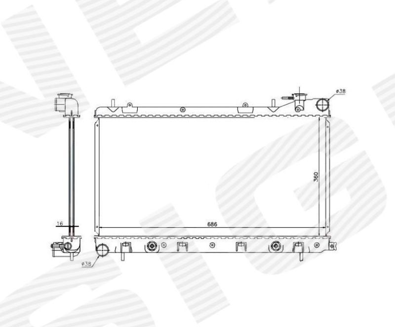 Радиатор охлаждения 2,0/2,5 MT/AT RA67728 RA67728