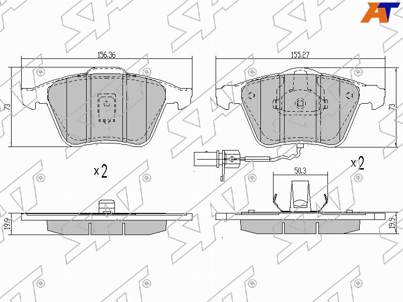 ST-8E0 698 151 G Sat Колодки тормозные перед AUDI A4 04-08 A6 05-11 для 