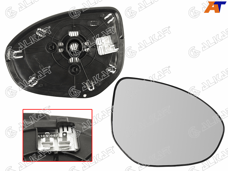 6432657 Alkar Полотно зеркала MAZDA 3 09-13/6 07-12/2 07-14  RH сферическое с обогревом для 