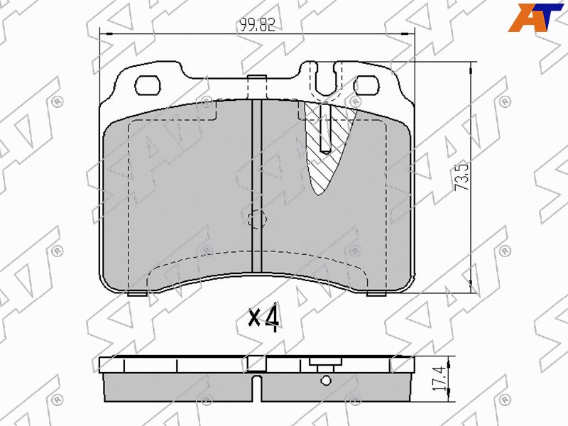 ST-A0054200220 Sat Колодки тормозные перед MERCEDES W210/W202 94-02 для 