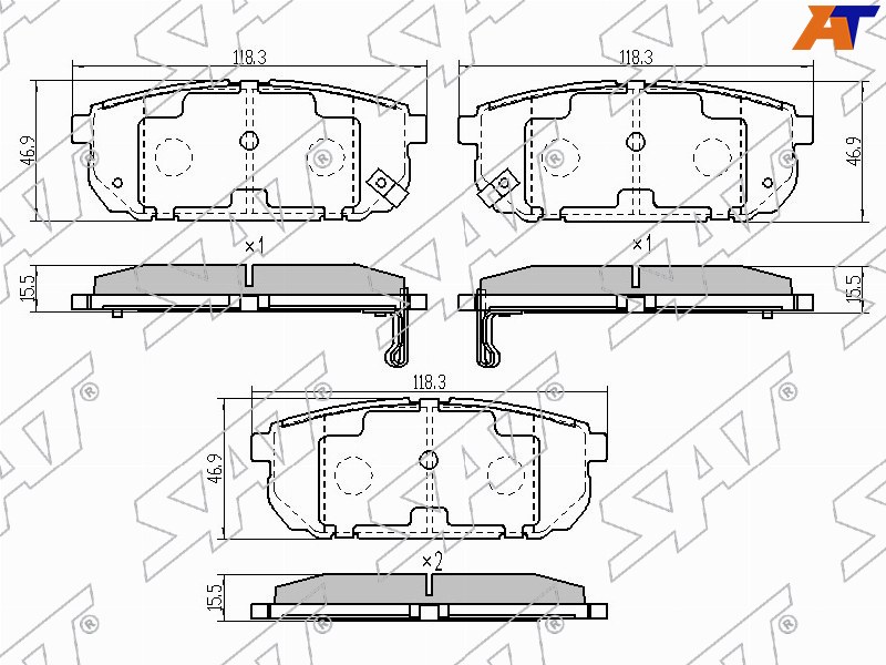 ST-58302-3ED01 Sat Колодки тормозные зад KIA SORENTO 02-06 для 