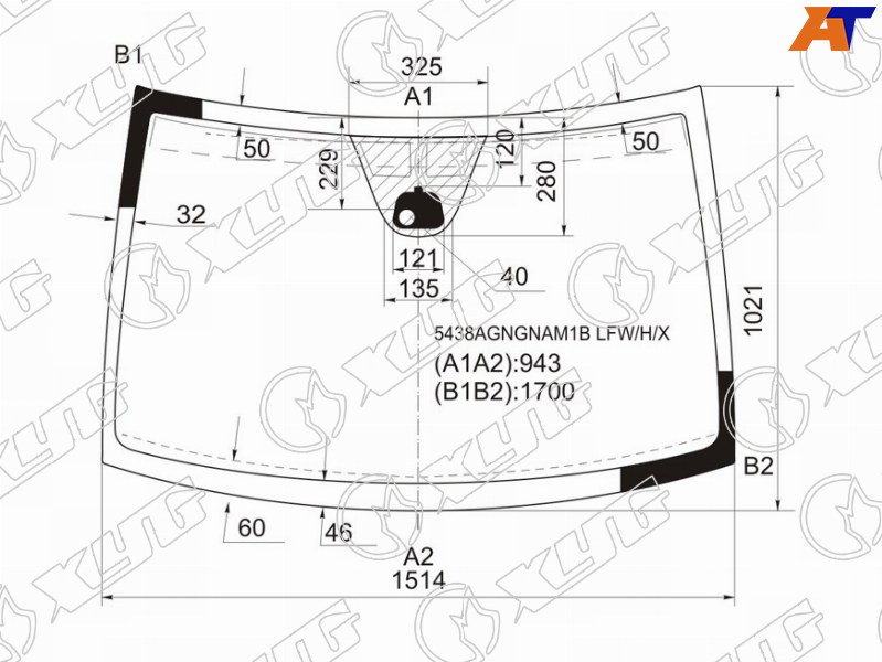 5438AGNGNAM1B LFW/H/X XYG Стекло лобовое + дд + антенна MERCEDES-BENZ VITO/VIANO W639 03- для 