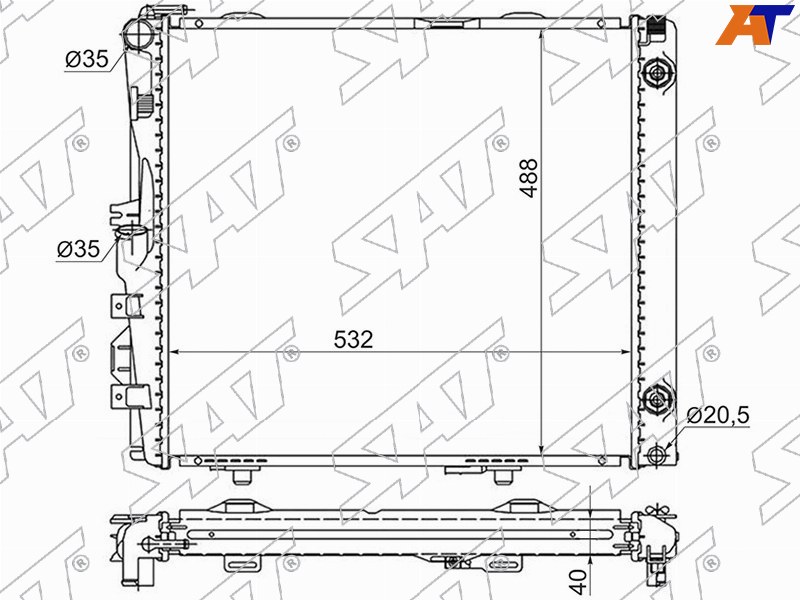 ST-01-0006 Sat Радиатор MERCEDES E-CLASS W124 2.6/2.8/3.0/3.2/3.6AMG 85-95 для 