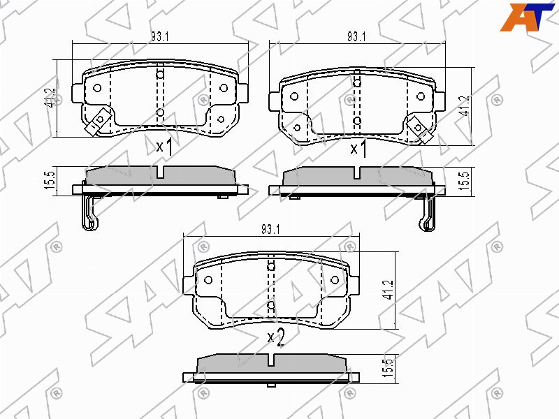 ST-583021MA00 Sat Колодки тормозные зад KIA RIO 05-11/CEED 06-/CERATO 09-/SPORTAGE 04-/HYUNDAI CRETA 15- TUCSON 15- для 