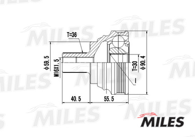 GA20025 Miles ШРУС наружный с  ABS для 