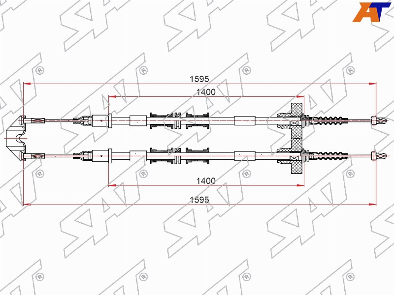 Трос ручного тормоза OPEL ASTRA G RH/LH 00-03 ST-52-0042 ST-52-0042