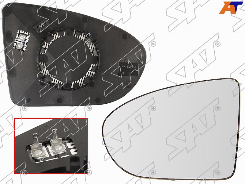ST-121-0015 Sat Полотно зеркала NISSAN QASHQAI 06-14 LH сферическое с обогревом для 