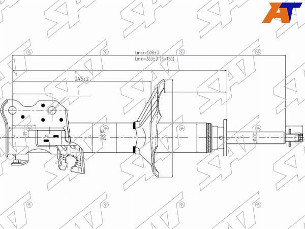 Стойка передняя NISSAN ALMERA/PRESEA/PULSAR/SUNNY/SENTRA 95- RH ST-54302-3M525 ST-54302-3M525