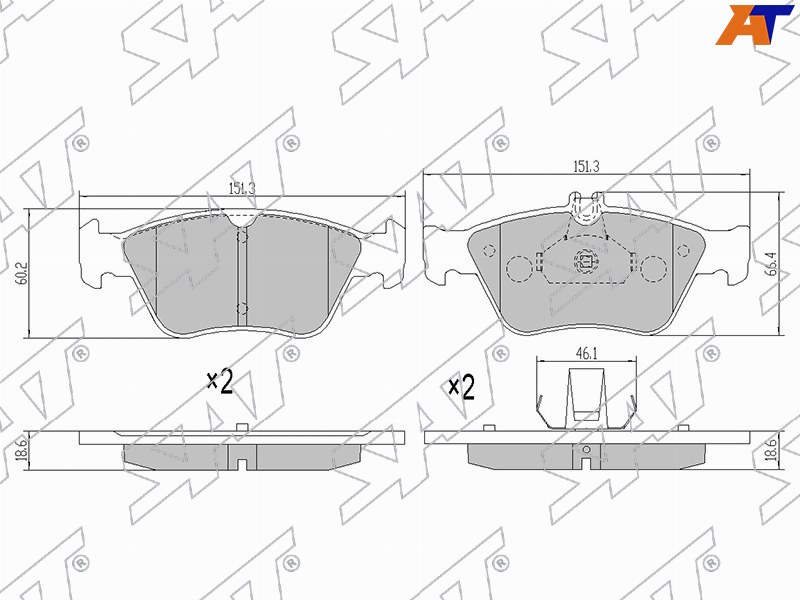 ST-A0024209620 Sat Колодки тормозные перед MERCEDES W202/W210 для 