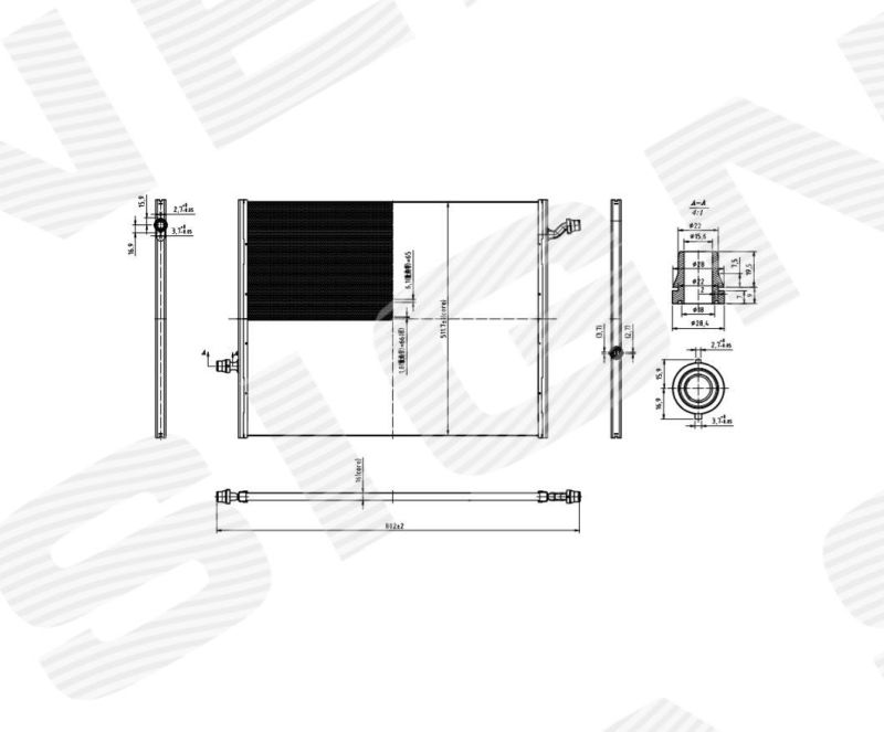Радиатор кондиционера RCG222 RCG222