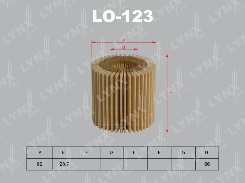 LO-123  LYNX Фильтр масляный для 