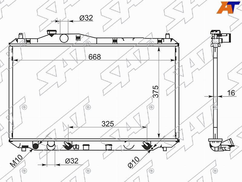 HD0001-FB Sat Радиатор HONDA CIVIC 12- для 