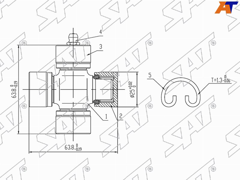 Крестовина MAZDA CX-7 06-12 ST-PH01-25-100BSP ST-PH01-25-100BSP