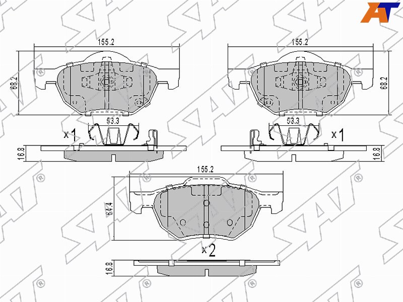 ST-45022-SEA-E01 Sat Колодки тормозные перед Honda Accord CL для 