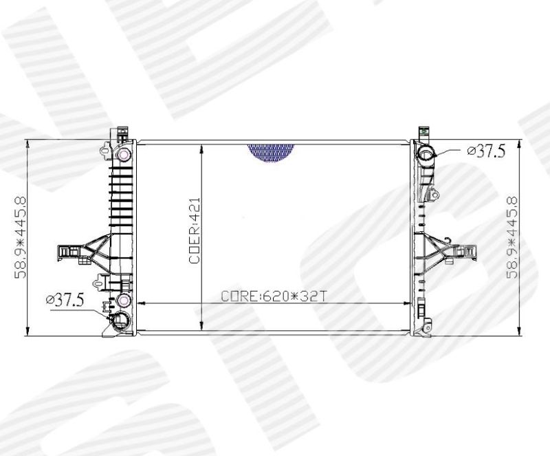 Радиатор охлаждения 2,0/2,3/2,4/2,4D/2,5/2,5TD/2,8/2,9/3,0 MT RA65557Q RA65557Q