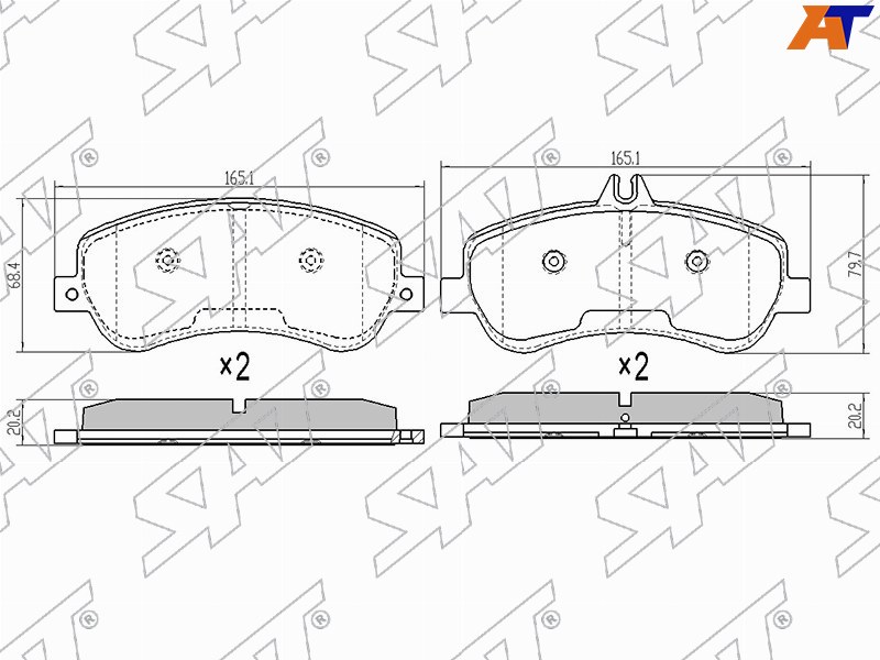ST-A0054204820 Sat Колодки тормозные перед MERCEDES E-CLASS 207 11-/MERCEDES GLK X204 08- для 