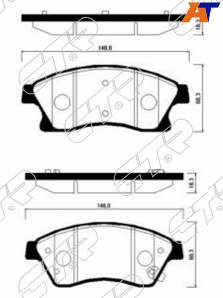 Колодки тормозные CHEVROLET CRUZE/OPEL ASTRA J 15" 10- передние GK0449 GK0449
