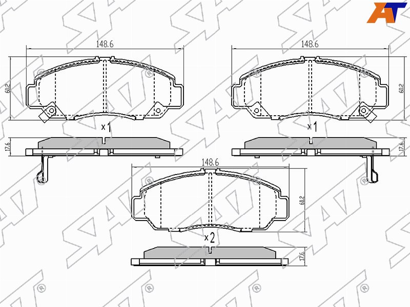 ST-45022-SEA-J11 Sat Колодки тормозные перед HONDA ACCORD CU 08-13 для 