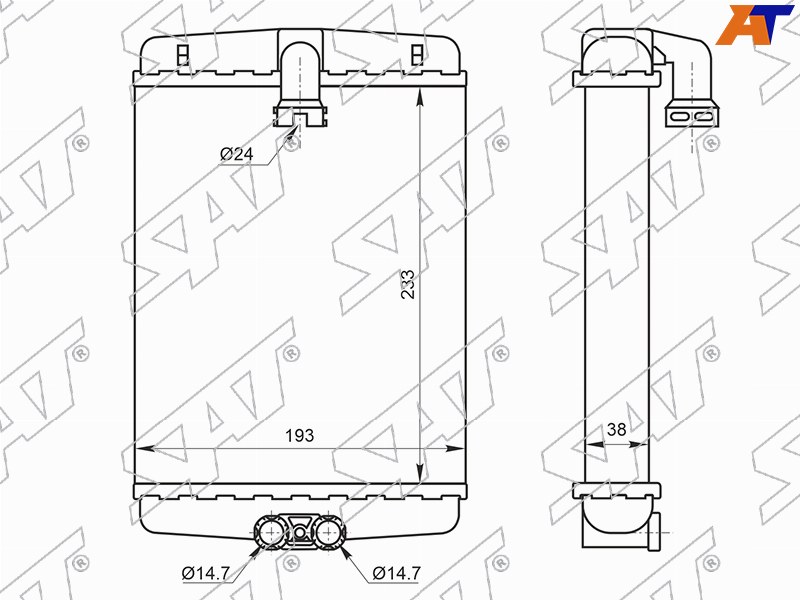 ST-MD56-395-0 Sat Радиатор отопителя салона MERCEDES C-CLASS W202 93-00/ E- CLASS W210/ CLK-CLASS #208/S W200 для 