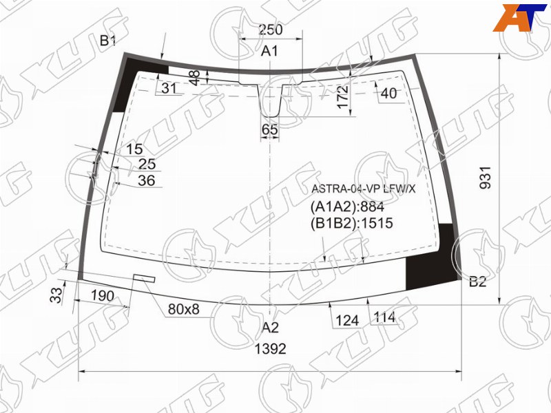 Стекло лобовое OPEL ASTRA H 4/5D HBK/WGN 04-14 ASTRA-04-VP LFW/X ASTRA-04-VP LFW/X