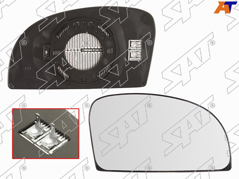 ST-121-0062 Sat Полотно зеркала HYUNDAI GETZ 02-10 RH сферическое с обогревом для 