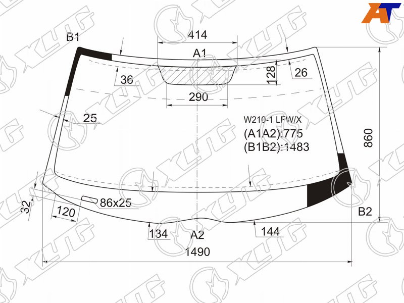 Стекло лобовое MERCEDES-BENZ E-CLASS W210 4/5D 95-02 W210-1 LFW/X W210-1 LFW/X