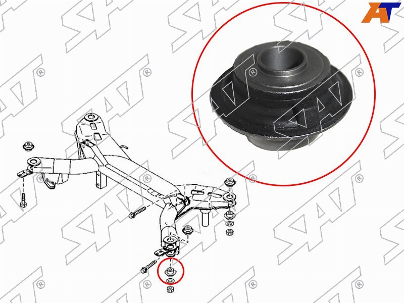 ST-GJ6A-28-890A Sat Сайлентблок задней балки MAZDA 6 02-08 для 