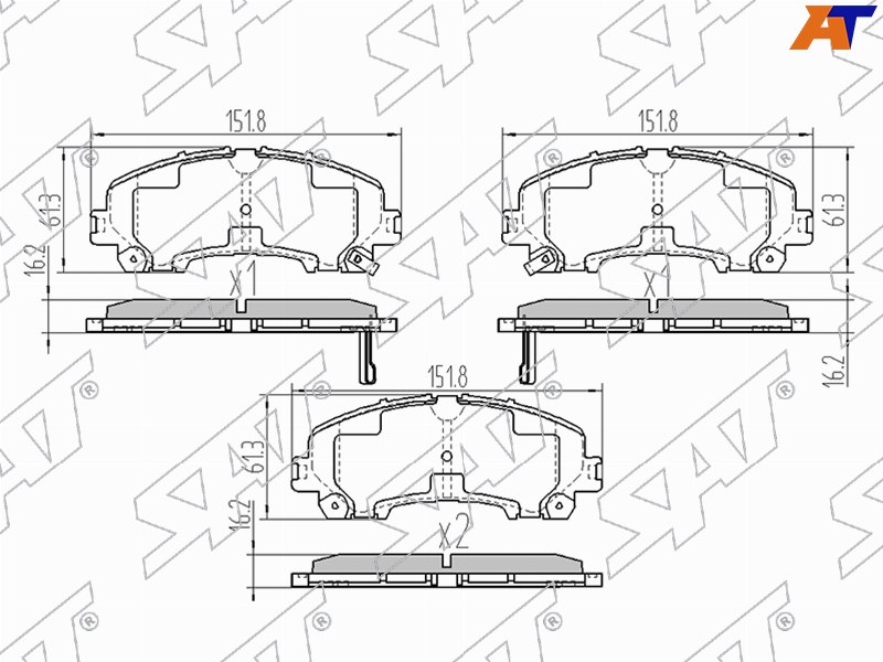 ST-D1060-4CC0A Sat Колодки тормозные перед NISSAN X-TRAIL T32 14-/INFINITI Q50 14- для 