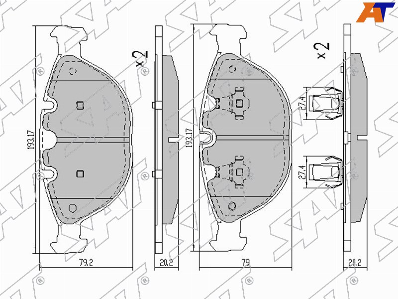 ST-34116761282 Sat Колодки тормозные перед BMW X5 E53 4/4/4/8i 01-06 для 