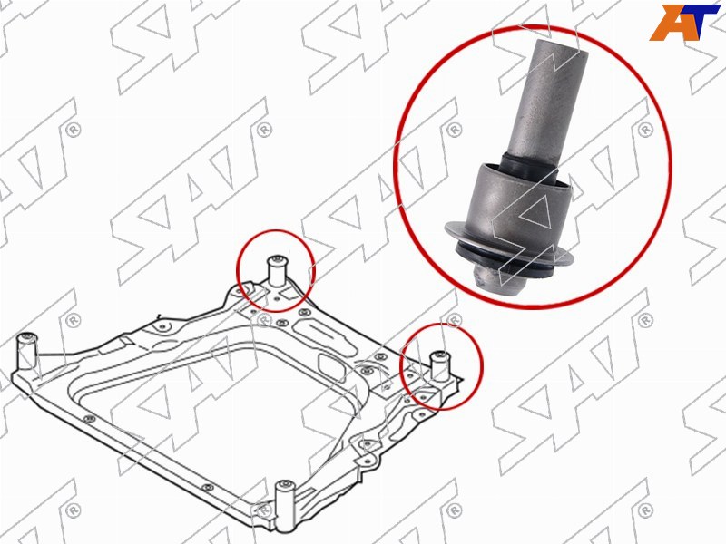 ST-54467-JD00A Sat Сайлентблок переднего подрамника задний NISSAN QASHQAI/QASHQAI+2 06-14/X-TRAIL 07-/JUKE 10- для 