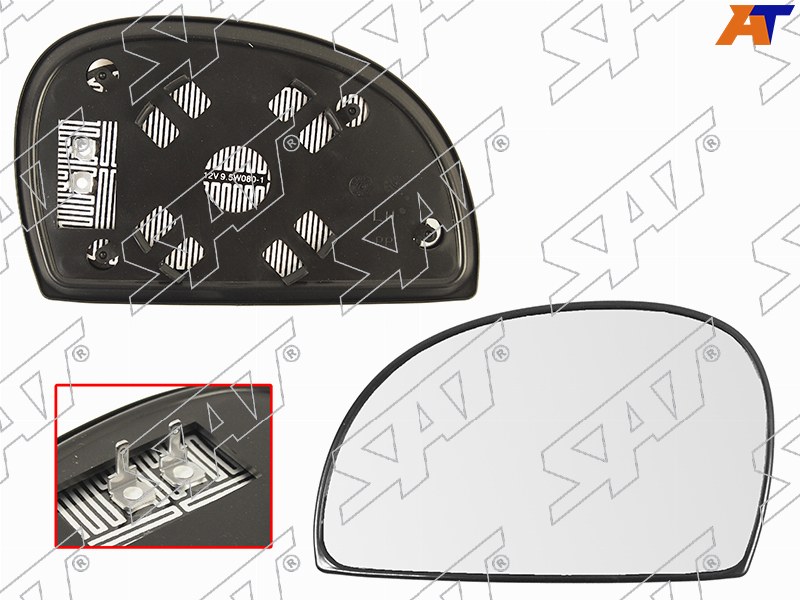 ST-121-0057 Sat Полотно зеркала HYUNDAI ACCENT 00-06 /ACCENT TAGAZ 03- LH сферическое с обогревом для 