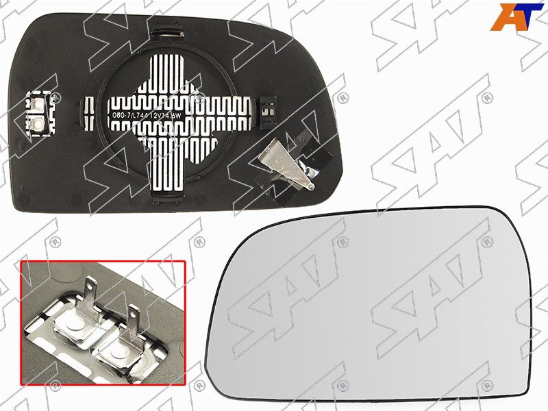 ST-121-0059 Sat Полотно зеркала HYUNDAI TUCSON 04-09 LH сферическое с обогревом для 