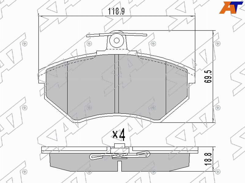 Колодки тормозные перед CHERY AMULET A15 ST-A11-3501080 ST-A11-3501080