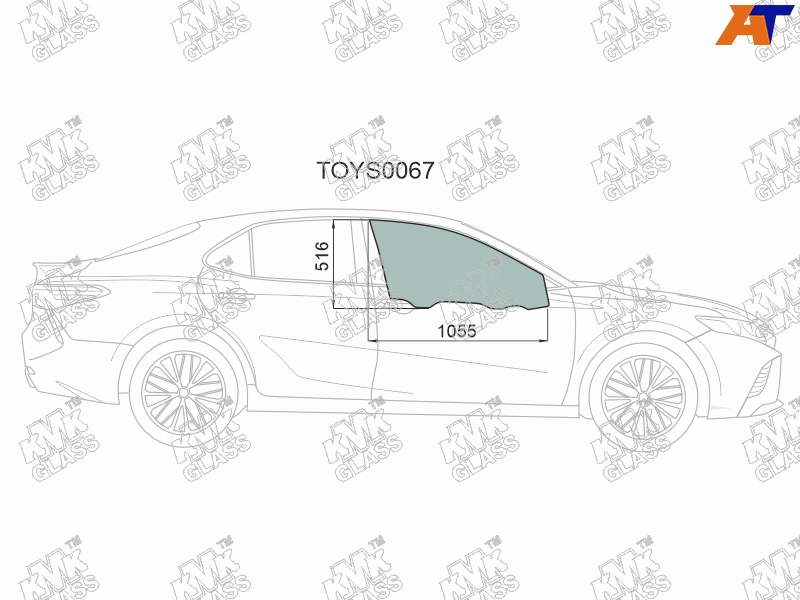 TOYS0067 KMK Стекло переднее правое опускное TOYOTA CAMRY XV70 17- для 