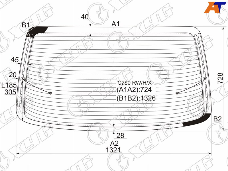 Стекло заднее с обогревом MERCEDES-BENZ C-CLASS W202 4D 93-00 C280 RW/H/X C280 RW/H/X
