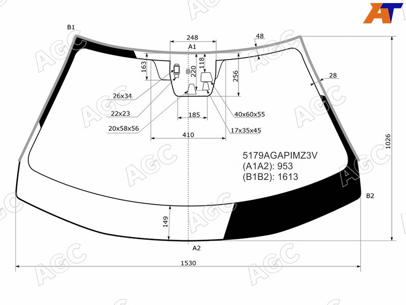 Стекло лобовое +3 камеры +дд в клей MAZDA CX-5 12-17 5179AGAPIMZ3V 5179AGAPIMZ3V
