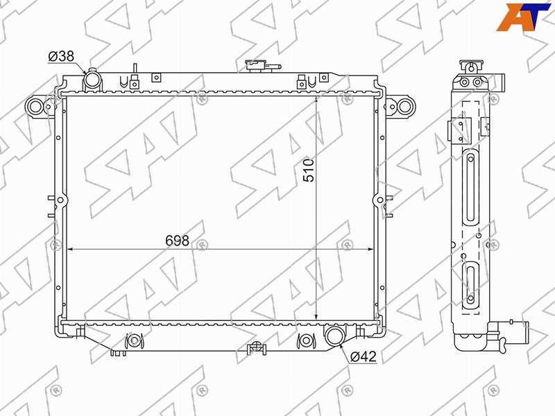 TY0009-100 Sat Радиатор TOYOTA LAND CRUISER 100/LEXUS LX470 UZJ100 V8 4.7 98- для 