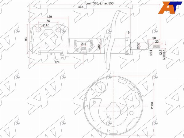 Стойка передняя TOYOTA COROLLA/AURIS/RUMION 07- RH ST-48510-80385 ST-48510-80385