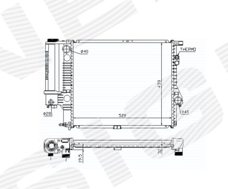 Радиатор охлаждения 2,0i/2,3i/2,8i MT RA60607Q RA60607Q
