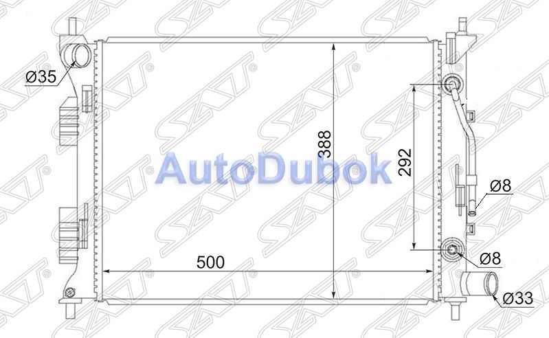 Радиатор охлаждения A/T (трубчатый) SG-HY0016 SG-HY0016