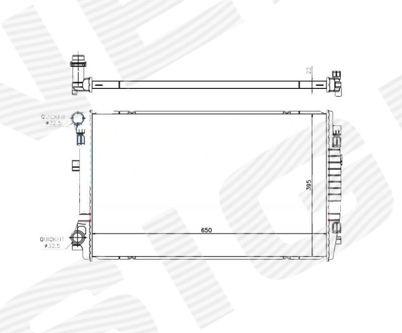 Радиатор охлаждения 1,2TFSI/1,4TFSI/1,6TDI/2,0TDI MT/AT RA65303Q RA65303Q
