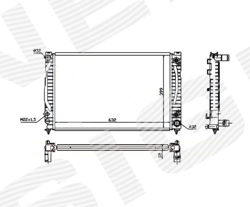 Радиатор охлаждения 2,6/2,8 AT RA60495Q RA60495Q