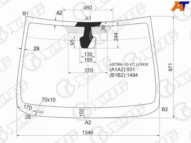 Стекло лобовое OPEL ASTRA J 5D HBK/WGN 10-17 ASTRA-10-VC LFW/X ASTRA-10-VC LFW/X