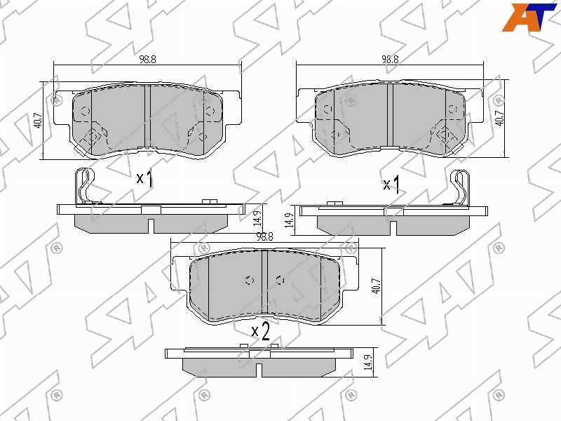 ST-58302-26A00 Sat Колодки тормозные зад HYUNDAI GETZ 05-09/SANTA FE 01-06/SONATA 04-09 для 